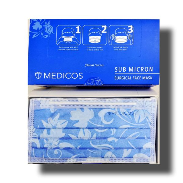 medicos 4ply floral blue